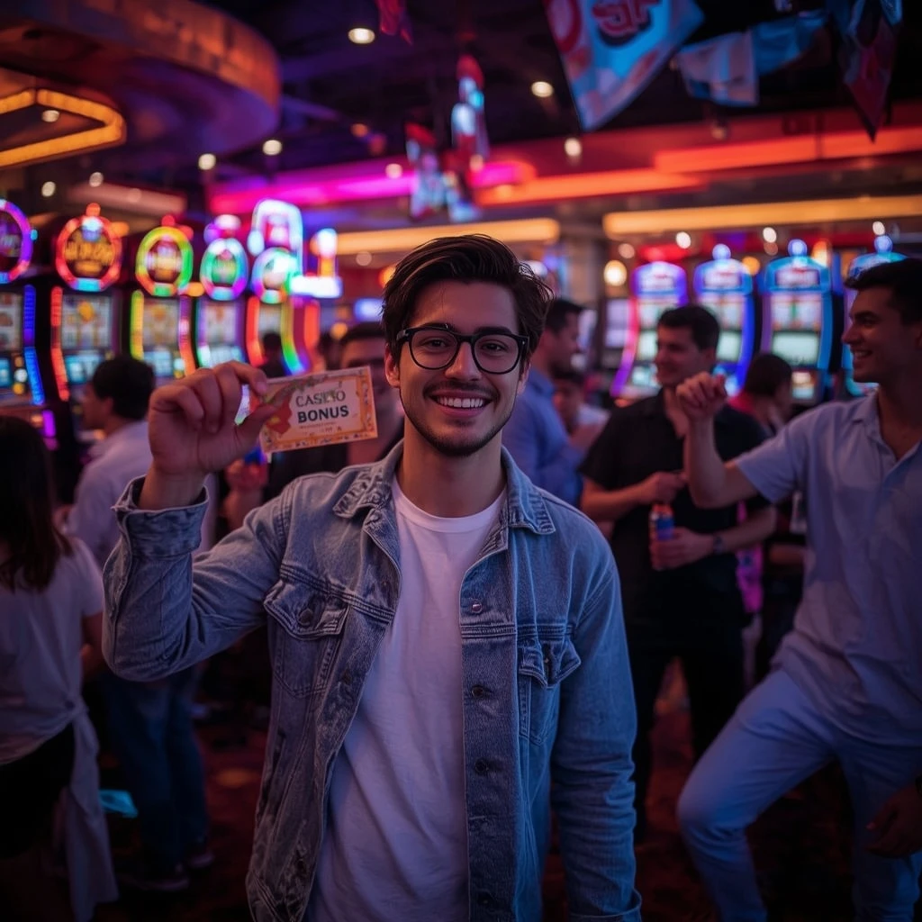 une personne tenant un bonus Lucky31 Casino